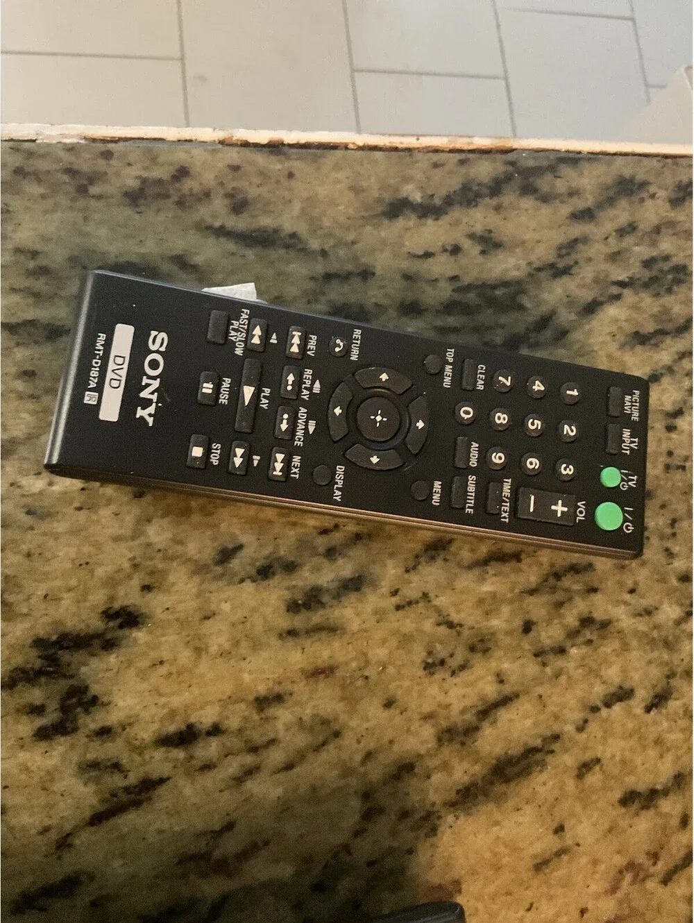 Genuine Sony RMT-D187A DVD Remote Control